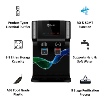 AO SMITH Water Purifier PROPLANET P7 (GREEN RO+SCMT+HOT+TOUCH)